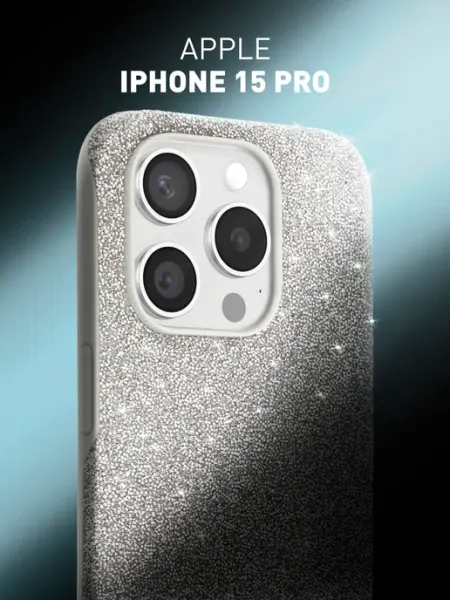 Rosco Чехол на iPhone 15 Pro со стразами фиолетовый