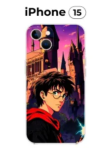 Чехол на iPhone 15 с принтом (Гарри Поттер)