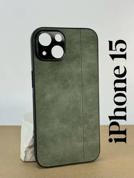 Чехол на iPhone 15, замша черный