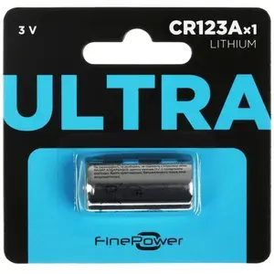 FinePower Батарейка CR123A, Li (литиевый) тип, 1500 мА•ч, 1 шт