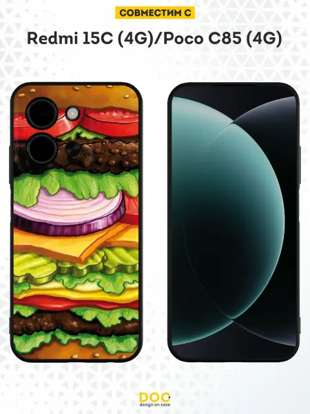 DesignOnCase Чехол на Xiaomi Redmi 15C (4G) с принтом Крабсбургер