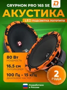 Колонки автомобильные DL Audio Gryphon Pro 165 SE, динамики автомобильные 16 см