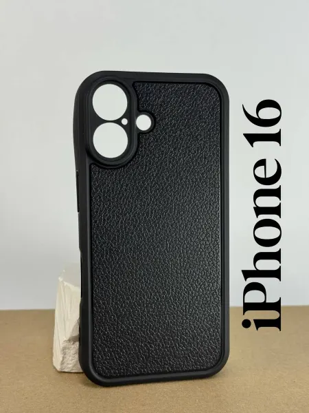 Чехол на iPhone 16, черный_ребристый