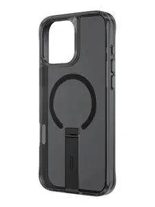 Чехол Uniq ELEVA Magsafe Apple iPhone 16 Pro Max из пластика и силикона с защитой углов по технологии Airlite, с функцией подставки, с функцией Магсейф, прозрачно-черный