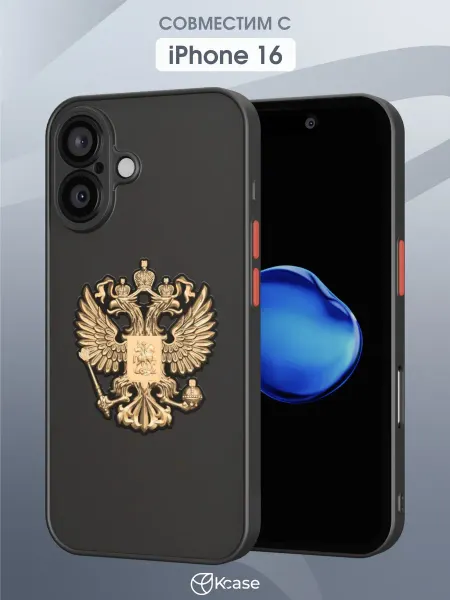 Kcase Чехол-бампер на Apple IPhone 16 с принтом Герб