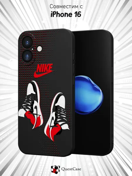 QuestCase Чехол на Apple IPhone 16 с принтом Nike