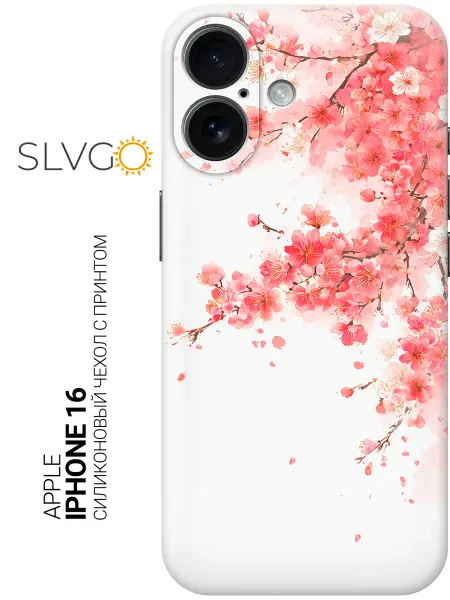 SLVGO Чехол на Apple iPhone 16 с сакурой