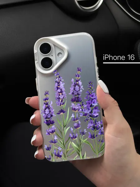 ESSE CASE Светящийся чехол на iphone 16 Цветы металлик