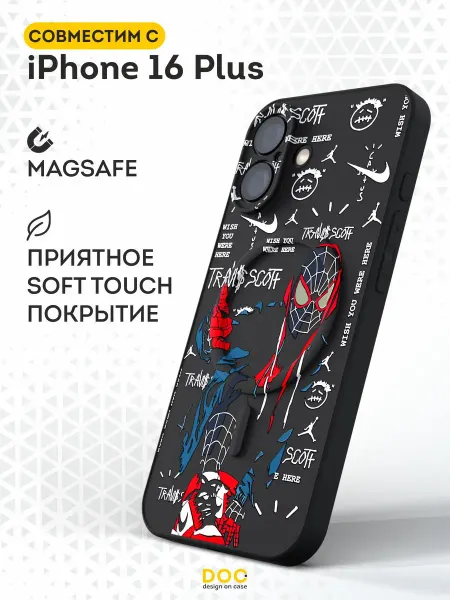 DesignOnCase Чехол Magsafe на iPhone 16 Plus с принтом Spider man