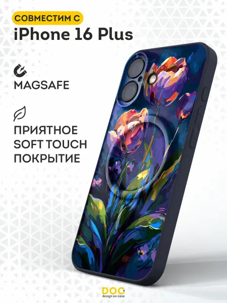 DesignOnCase Чехол Magsafe на iPhone 16 Plus с принтом Цветы
