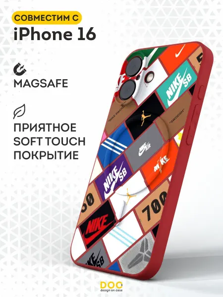 DesignOnCase Чехол Magsafe на iPhone 16 с принтом Бренды
