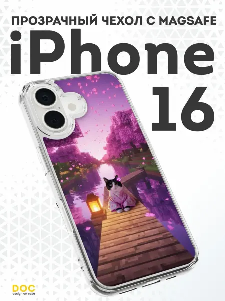 DesignOnCase Чехол-бампер на iPhone 16 с принтом Minecraft