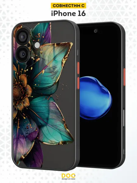 DesignOnCase Чехол Бампер на iPhone 16 с принтом Цветы