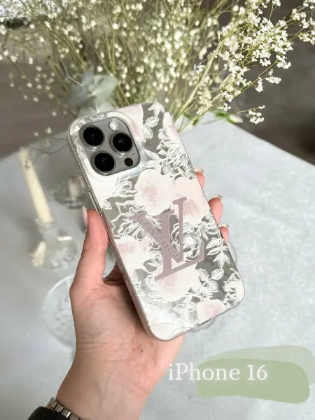 IPAK Чехол iPhone 16 с принтом LV защитный силиконовый луи