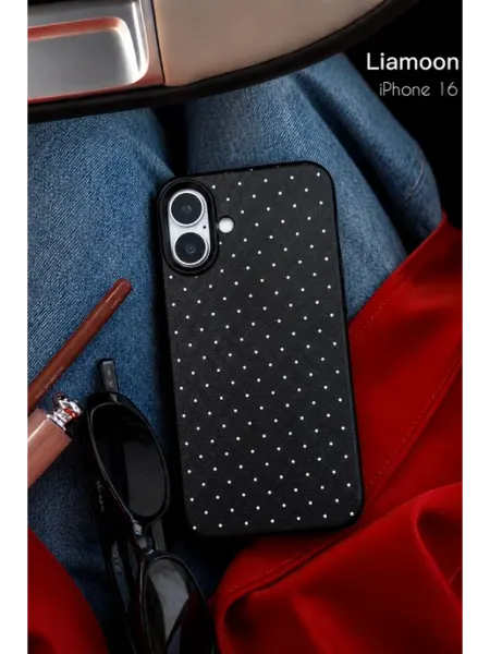Liamoon Чехол на iPhone 16 с принтом в горошек