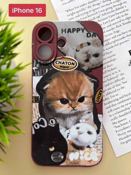 Liamoon Чехол на iPhone 16 с принтом Коты