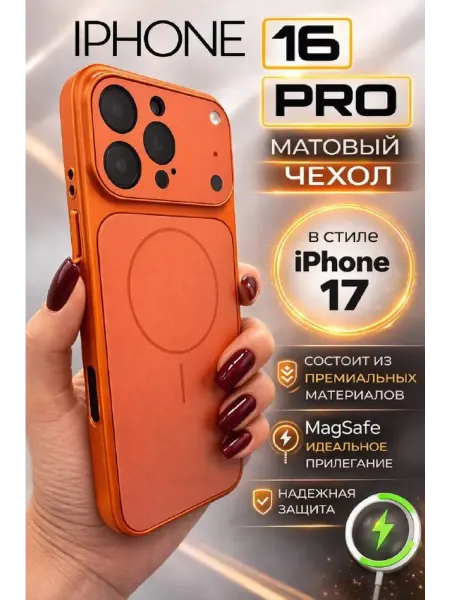 LOVRENT Чехол на iphone 16 PRO стеклянный матовый magsafe