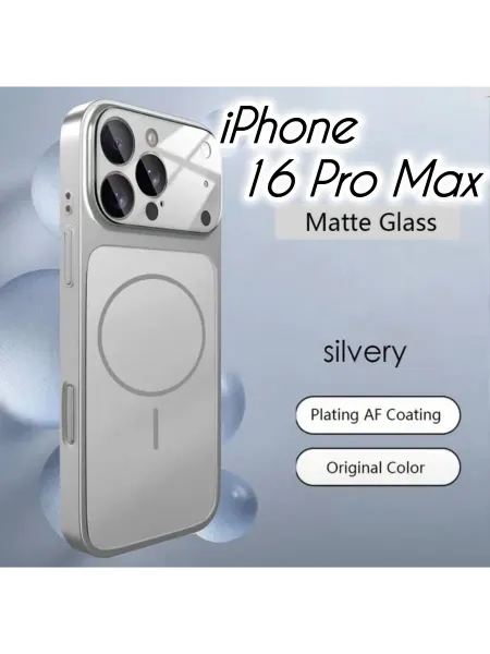 AG Чехол матовый для IPhone 16 Pro Max MagSafe Серебристый