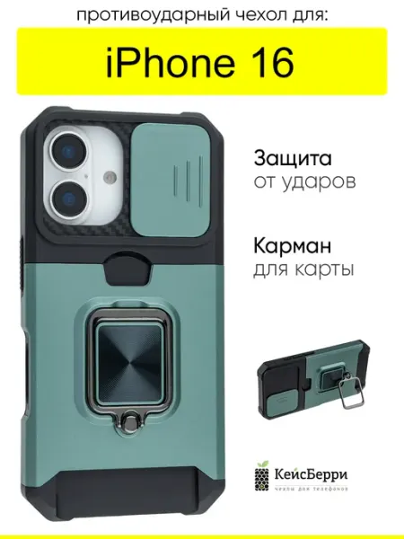 КейсБерри. Чехол для iPhone 16, серия Plastic slot