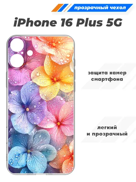 SuperPrint Чехол прозрачный для iPhone 16 Plus