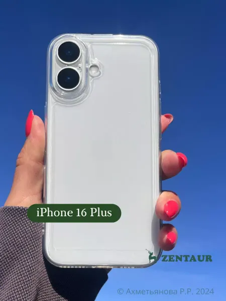 ZENTAUR Чехол на iPhone 16 Plus прозрачный