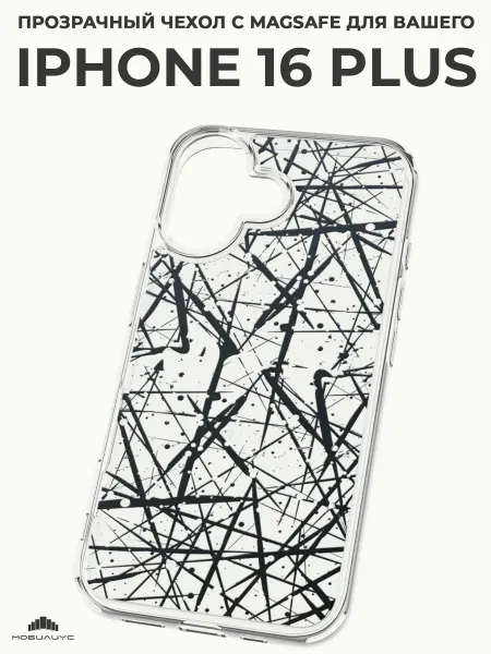 Мобилиус Чехол-бампер на iPhone 16 Plus с принтом Абстракция