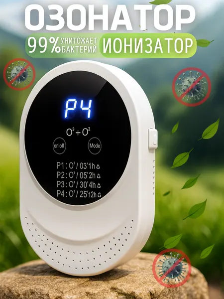 Озонатор ионизатор очиститель воздуха для дома и квартиры, белый