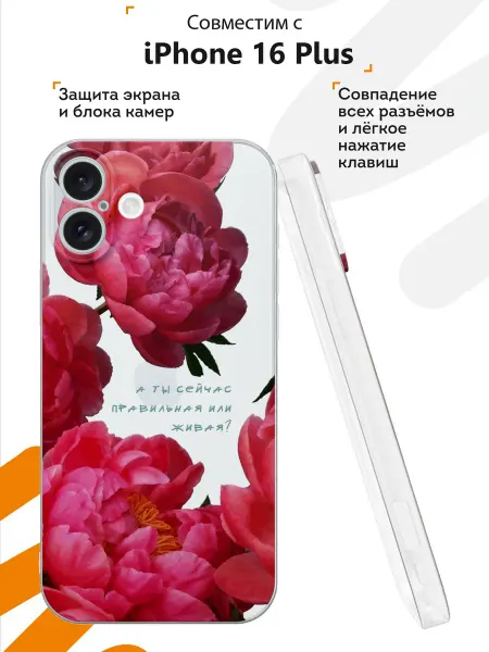 Мобилиус Чехол на iPhone 16 Plus с принтом Мотивация