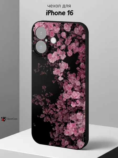 QuestCase Чехол на iPhone 16 с принтом Сакура