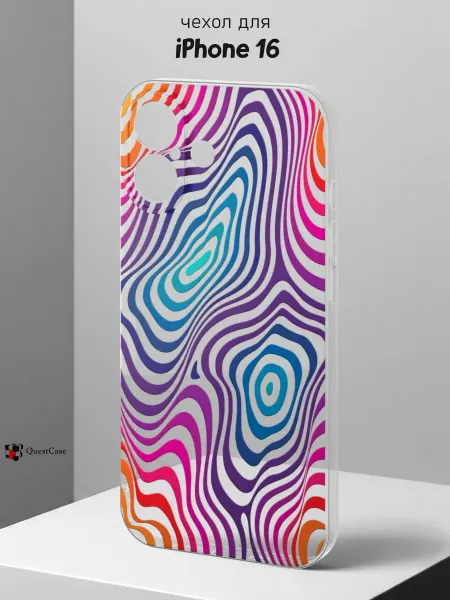 QuestCase Чехол на iPhone 16 с принтом Узоры