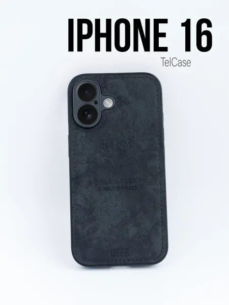 TelCase Чехол кожаный на iphone 16 с рисунком