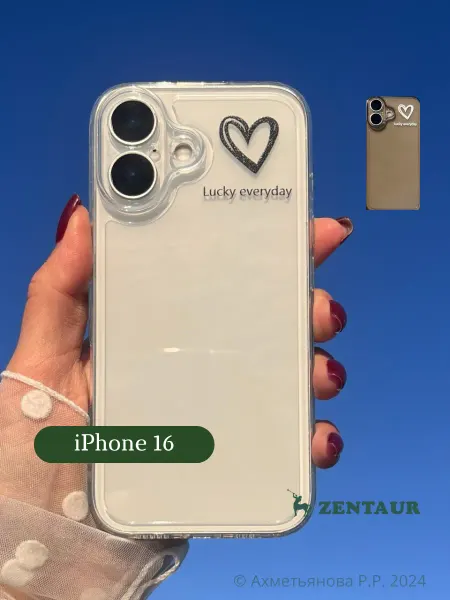 ZENTAUR Чехол на iPhone 16 с принтом сердце