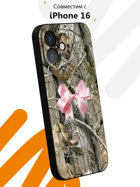 Мобилиус Чехол на iPhone 16 с принтом Бантик