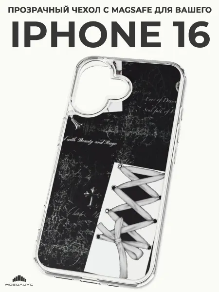 Мобилиус Чехол-бампер на iPhone 16 с принтом Гранж
