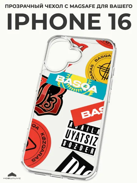 Мобилиус Чехол-бампер на iPhone 16 с принтом Казахстан