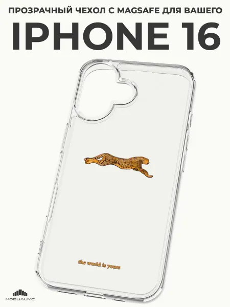 Мобилиус Чехол-бампер на iPhone 16 с принтом Кошка