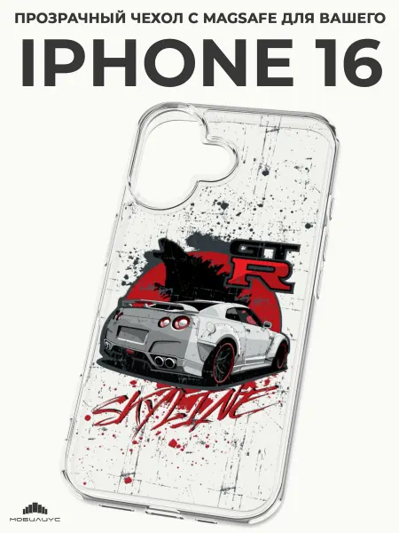 Мобилиус Чехол-бампер на iPhone 16 с принтом Машина