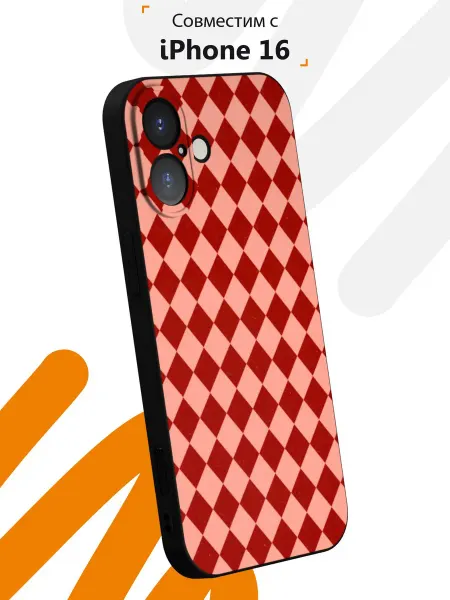 Мобилиус Чехол на iPhone 16 с принтом Ромбы