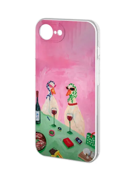 QuestCase Чехол на Apple iPhone 16e с принтом Гуси