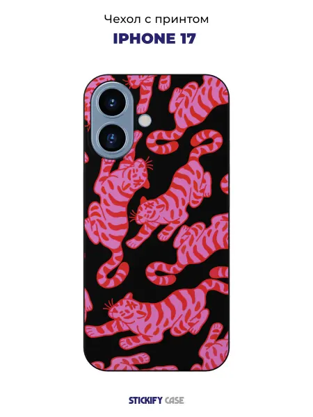 STICKIFY CASE Чёрный чехол с принтом на iPhone 17