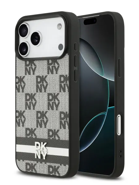 DKNY Чехол для iPhone 17 Pro Max, из экокожи PU Checkered Printed