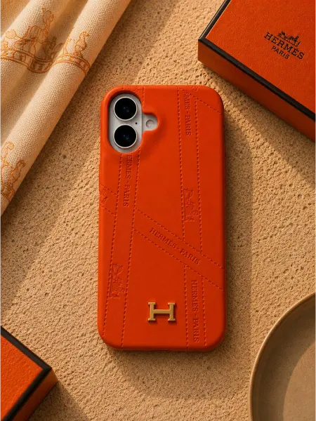 Liamoon Чехол на iPhone 17 в стиле Hermes с логотипом H
