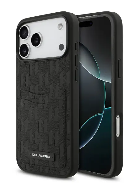 Karl Lagerfeld Чехол на iPhone 17 Pro Max из экокожи с подставкой