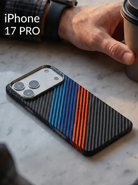 LUXO Чехол для iPhone 17 Pro с MagSafe имитация карбона