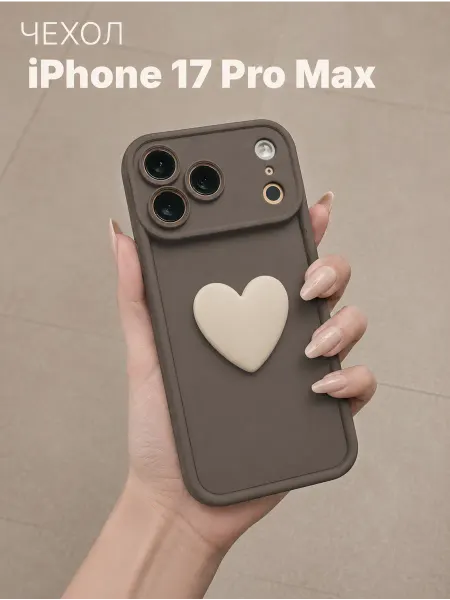 Мобимания Чехол на iPhone 17 pro max с объемным сердечком