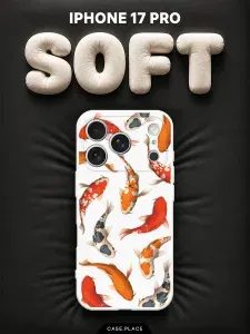 Чехол на iPhone 17 Pro Soft Touch с принтом "Рыбки карпы кои"
