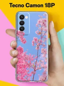 Чехол на Tecno Camon 18P с принтом Весенняя сакура