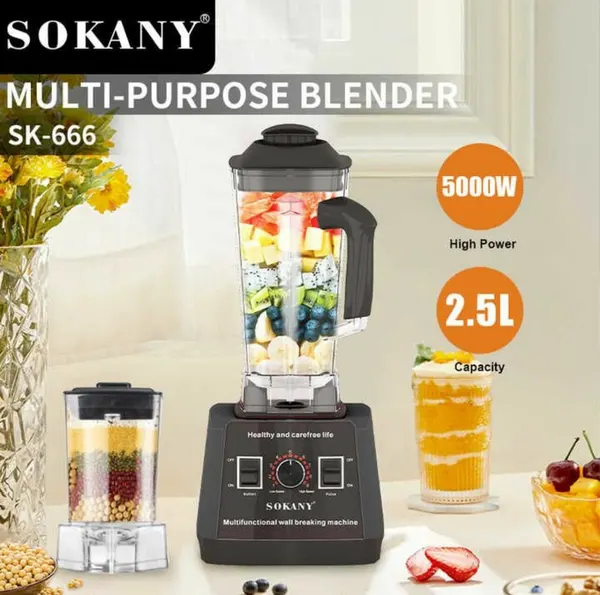 Профессиональный / стационарный блендер Sokany / 5000вт / 2.5 литра.