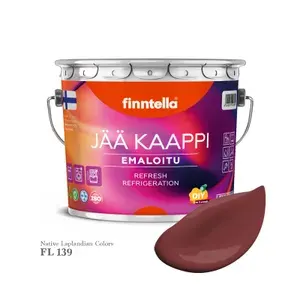 Краска для холодильников и бытовой техники FINNTELLA JAA KAAPPI Matta, матовая. Цвет VIINIA бордовый, 2,7л