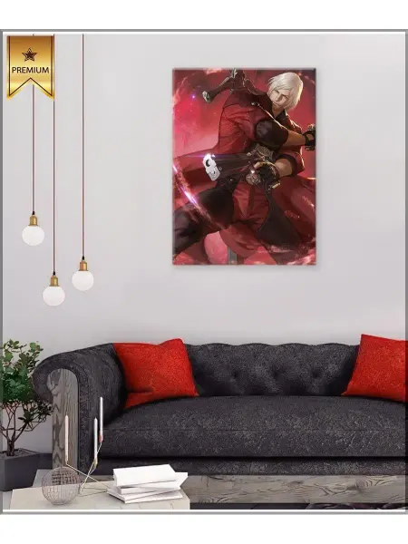 Classic Art Картина на холсте Данте с пистолетами в бою Devil may cry 20